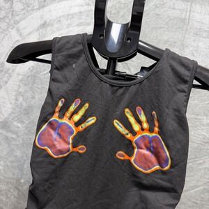 Shein Size 6 No Boundaries Black Rainbow Hand Print Tie Sides Size M 7-9